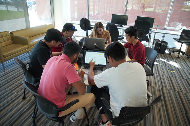 Students studying in Student Success Center 