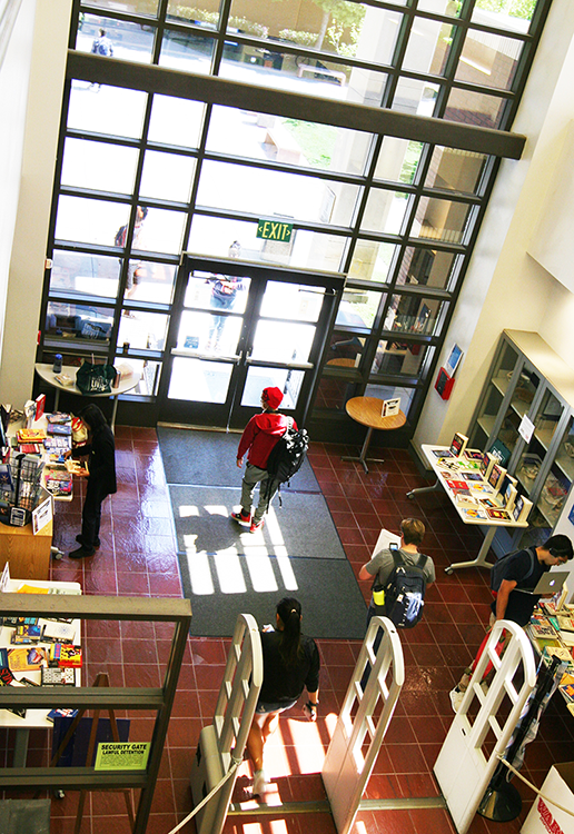 Interior of library 